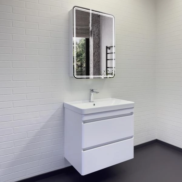 Тумба с раковиной Comforty Енисей-70П2 00-00021338 подвесная белый глянец c раковиной 4470