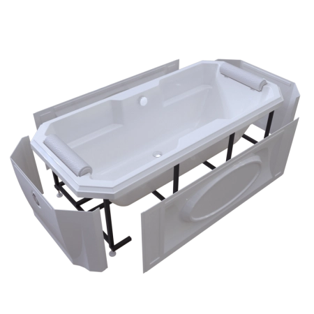 Ванна "ФЕРНАНДО" (чаша, рама-подставка на декоративных ножках, комплект панелей, подголовник - 2 шт., исполнение золото)