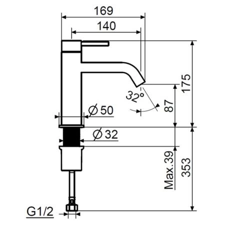 Plumberia Selection IXO Смеситель для раковины, на 1 отв, цвет: графит