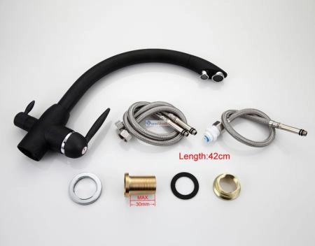 Смеситель для кухни Frap F4399-7 с краном для фильтр/воды черный