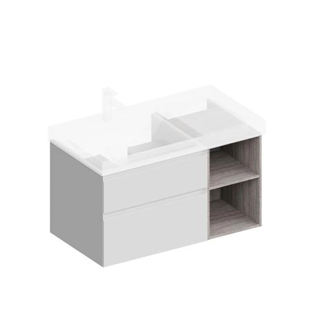 Kerama Marazzi Cubo Тумба подвесная 90см, левая, цвет: белый матовый