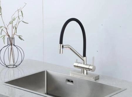 Смеситель для кухни Gappo G4098-5 с водопадом сатин