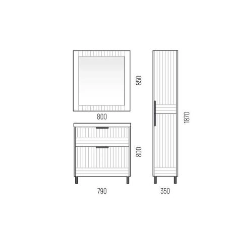 Зеркало Corozo Терра 80, Люкс матовый графит