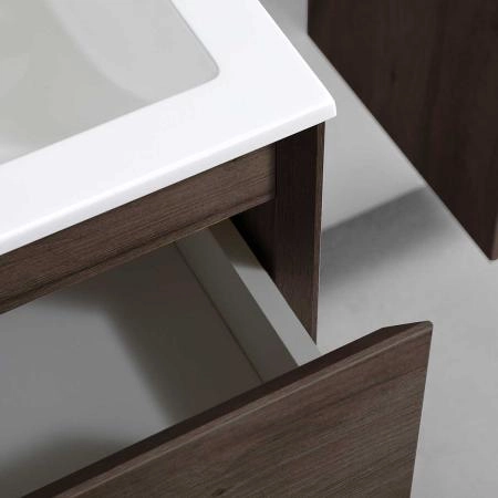 Тумба под раковину Vincea Luka 600 подвесная, 2 выкатных ящика soft-close, R.Oak