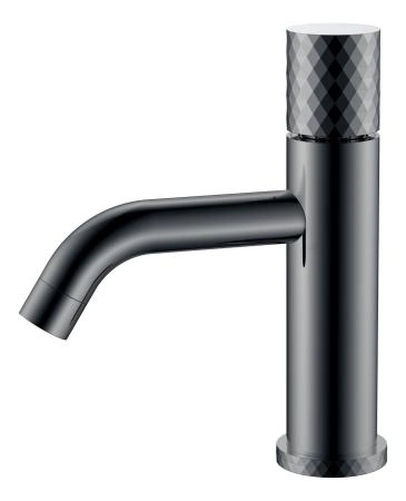 Смеситель STICK Boheme для умыв. низ. Shine Gun Metal низкий с ручкой DIAMOND 121-SGM