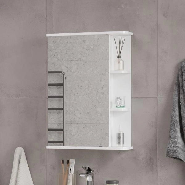 Шкаф зеркальный Twing 50 белый глянец