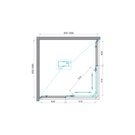 Душевой уголок BelBagno UNIQUE 75-90x75-90 прозрачное стекло 5 мм профиль хром UNIQUE-A-2-75/90-C-Cr
