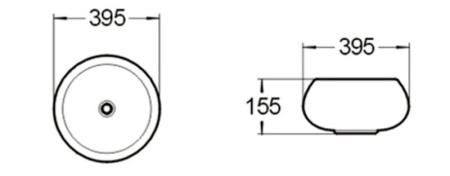 Раковина SantiLine SL-1063 39,5x39,5 на столешницу керамическая Белый