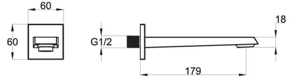 Излив для ванны BELBAGNO ARLIE ARL-BC-CRM хром