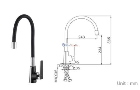 Смеситель для кухни Frap F4457 черный хром