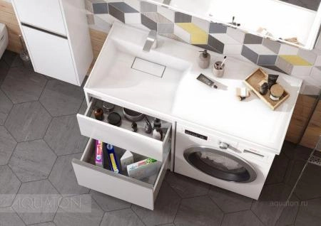 Раковина AQUATON Лондри 1200 белая левая 1A72843KLH01L