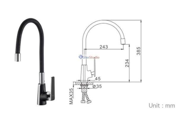 Смеситель для кухни Frap F4457 черный хром