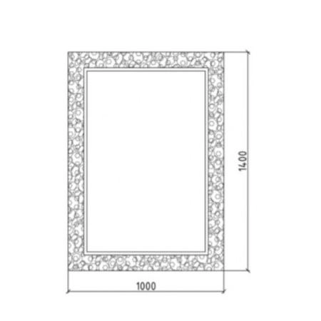 Зеркало Boheme Rose прямоугольное 100х140 539, золото без подсветки