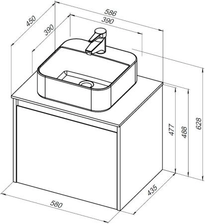 Тумба под раковину Aquanet Nova Lite 60 белый (1 ящик)