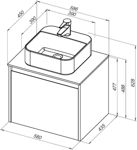 Тумба под раковину Aquanet Nova Lite 60 белый (1 ящик)