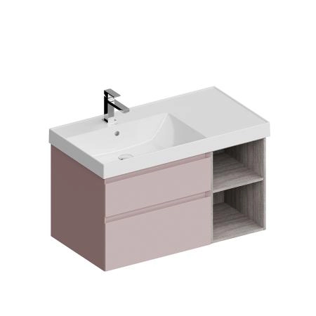 Тумба Kerama Marazzi CUBO КУБО CU.90Lh\MAL левая подвесная с ящиками 90, мальва матовая-древесная