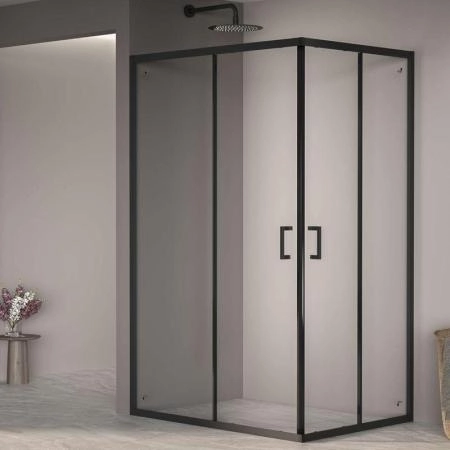 Душевой уголок RGW PA-040B Passage 100x80 Черный матовый прозрачное