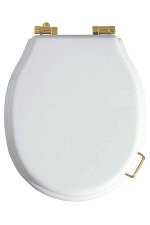 Крышка для напольного унитаз Bohemeа Boheme (массив) белый золото_Комплект 906-W-G