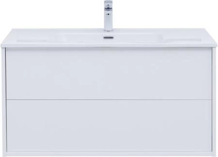 Тумба под раковину Aquanet Lino 100 (Flat) белый глянец