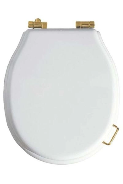 Крышка для напольного унитаз Bohemeа Boheme (массив) белый золото_Комплект 906-W-G