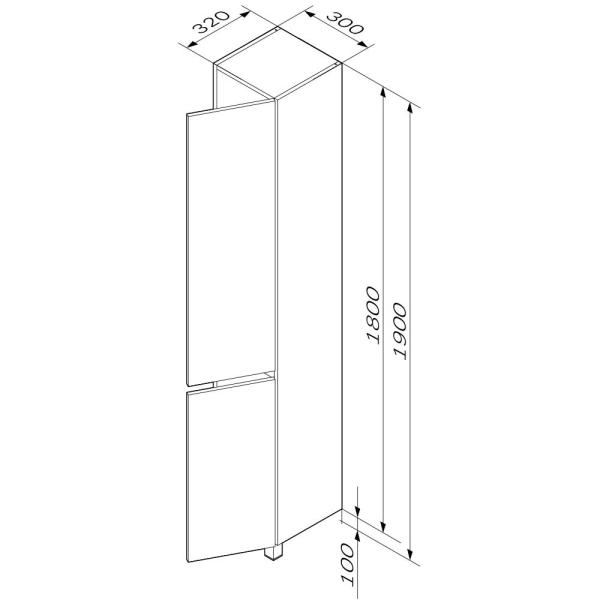 Шкаф-колонна напольный AM.PM GEM S M91CSR0306GM графит матовый