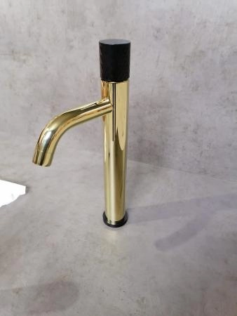 Смеситель STICK Boheme для умыв. выс. GOLD Matt Black_Комплект 122-GB