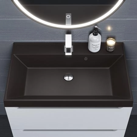 Раковина кварцевая Uperwood Classic Quartz 70 см, коричневая матовая, трюфель