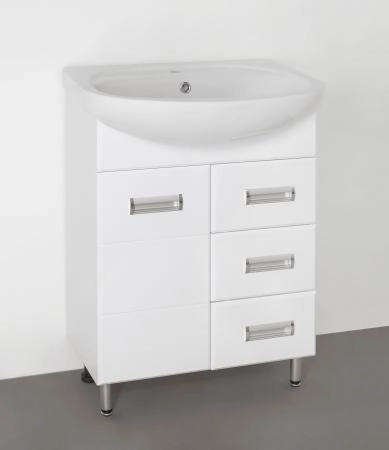 Тумба под раковину Style Line Elfante Ирис 65 (3 ящ.) напольная с ящиками, белая