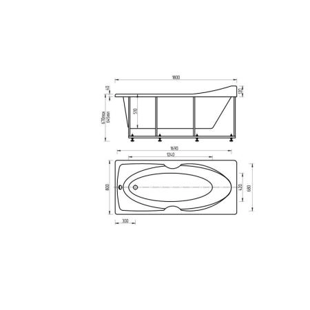Ванна АКВАТЕК Европа 180x80 без гидромассажа с фронтальным экраном