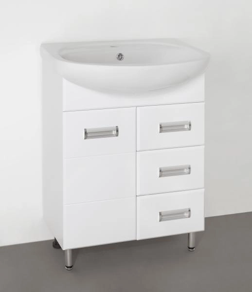 Тумба под раковину Style Line Elfante Ирис 65 (3 ящ.) напольная с ящиками, белая