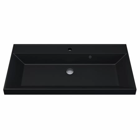 Раковина кварцевая Uperwood Classic Quartz 90 см, черная матовая, уголь