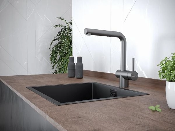 Смеситель для кухни Paulmark Dosse вороненая сталь Do214418-GM