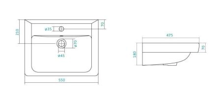 Раковина Тигода 55 1WH302126 керамика