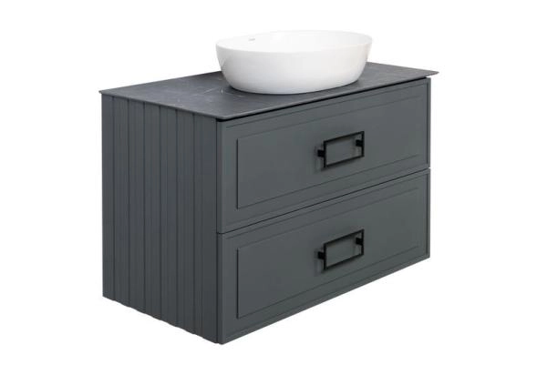 Тумба под раковину LA FENICE Cubo Grigio TWIN серый 80 FNC-01-CUB-G-80-2 серый матовый зелёный матовый