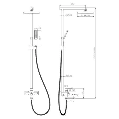 Душевая система OLIVES Granada 05511GN для ванны хром