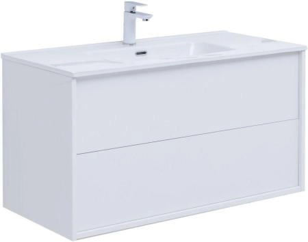 Тумба под раковину Aquanet Lino 100 (Flat) белый глянец