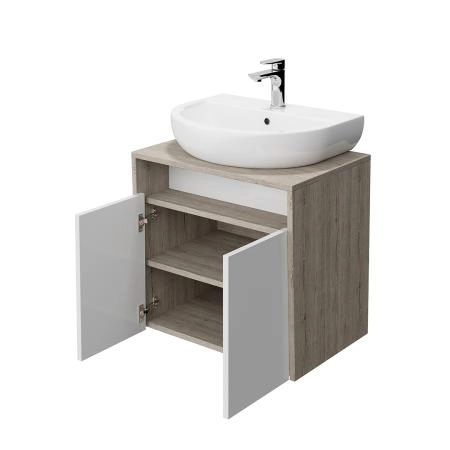Тумба Kerama Marazzi PRO ПРО PRO.60.2\WHT подвесная 2 дверцы 60, белая глянцевая