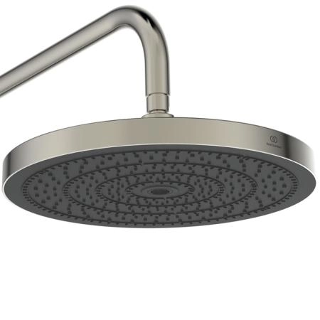 Ideal Standard Solos Душевая система с термостатическим смесителем, держатель для лейки, 3-функциональный (Rain, Silkrain, SecondSkin) круглый пластиковый верхний душ 30см., ручной душ 3-х фукциональный, шланг 175см., цвет: PVD Silver Storm