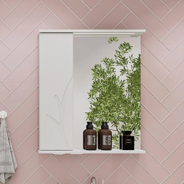 Зеркало-шкаф Volna Adel 60 левый белый глянец