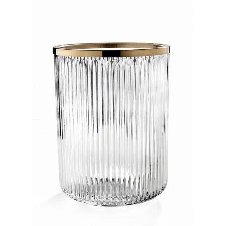 3SC Elegance Ведро, без крышки, 20хh28х20 см, цвет: прозрачный хрусталь/золото 24к. opaco