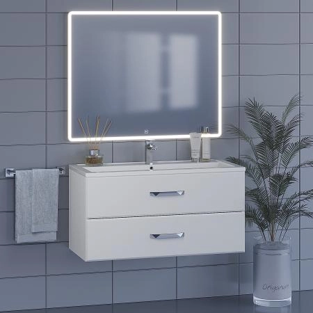 Тумба под раковину для ванной Uperwood Foster 100 см, подвесная, белая