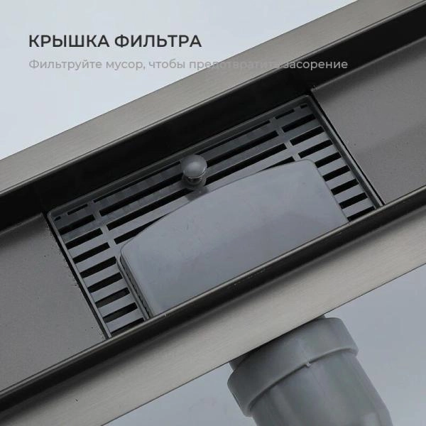 Душевой трап Gappo G86007-39 Оружейная сталь 600 мм