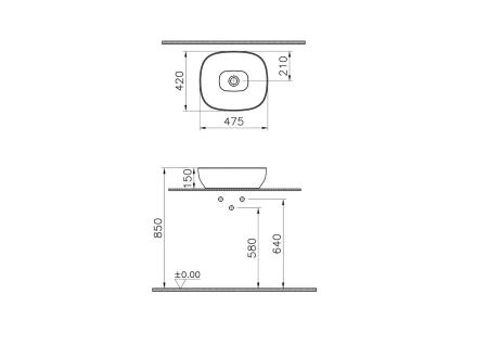 Раковина-чаша VitrA Outline Recycled 7994B066-0016