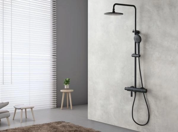 Душевая система Lemark Bronx LM3772BL для ванны термостат , черный