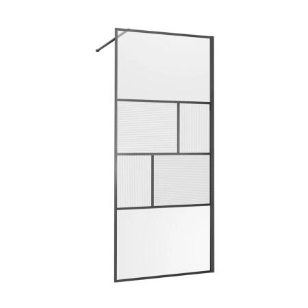 Душевая перегородка Vincea Walk-In VSW-1HC100CFGM, 1000*2000, вороненая сталь, стекло прозрачное/рифленое