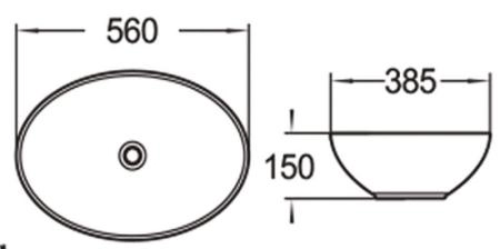 Раковина SantiLine SL-1077 56x38,5 на столешницу керамическая Белый