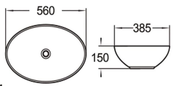 Раковина SantiLine SL-1077 56x38,5 на столешницу керамическая Белый