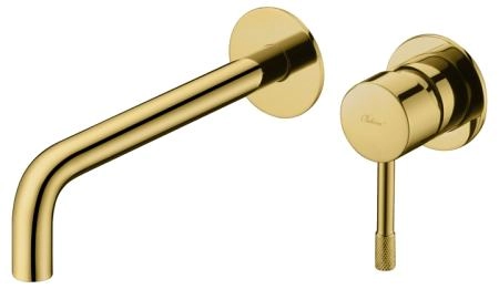 Смеситель для умывальника Boheme из стены, Uno. Gold 465-G