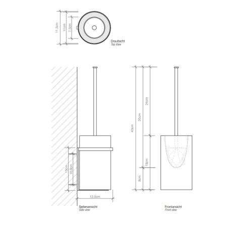 Decor Walther DW 6103 Туалетный ершик h43см, подвесной, фарфор, цвет: белый / хром