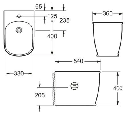 Биде BelBagno Prado BB10150B напольное
